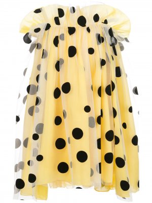 Платье-кейп с открытыми плечами Carolina Herrera. Цвет: желтый
