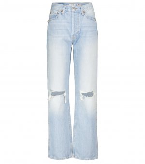 Свободные прямые джинсы с высокой посадкой Re/Done, синий Re/done