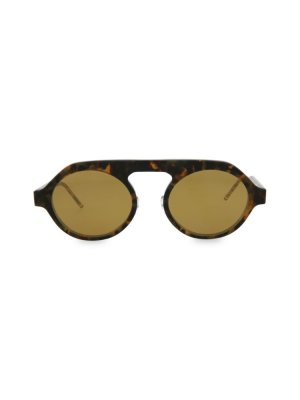 Круглые солнцезащитные очки-авиаторы 52MM , цвет Tortoise Thom Browne