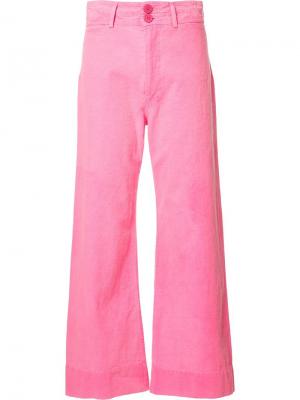 Расклешеннные укороченные брюки Apiece Apart. Цвет: розовый и фиолетовый
