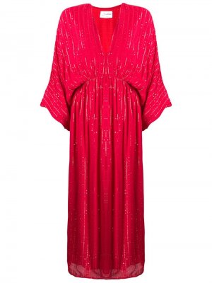 Платье миди с глубоким декольте Sundress. Цвет: красный
