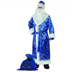 Карнавальный костюм «Дед Мороз», сатин, р. 54-56, цвет синий Батик. Цвет: синий