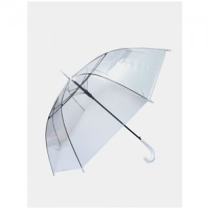 Зонт-трость , полуавтомат, купол 96 см., 8 спиц, прозрачный, белый, бесцветный Style. Цвет: белый/бесцветный