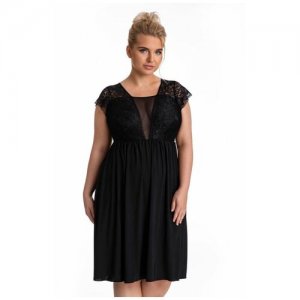 Ночная женская сорочка, платье домашнее, туника для дома российский размер 46-48 La Shelly. Цвет: черный