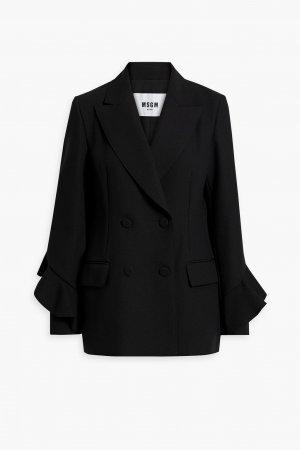 Двубортный креповый пиджак с рюшами , черный MSGM