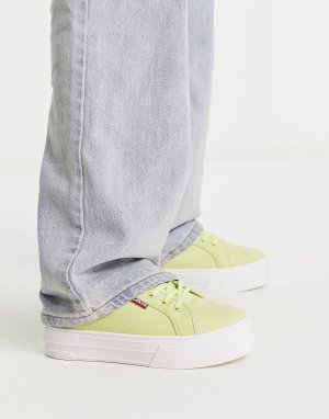 Светло-зеленые парусиновые туфли на платформе с логотипом Levi's tab Levi's