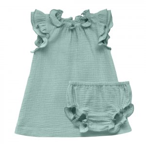 Платье из муслина с трусиками для малышей (18-24м Мятный) LOLOCLO. Цвет: мятный