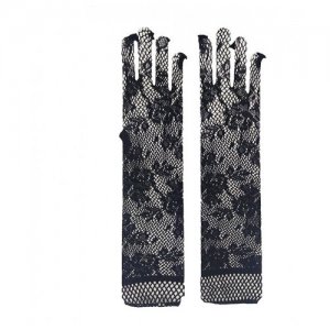 Перчатки женские взрослые кружевные Гэтсби длинные ажурные гипюр черные, 2 шт. Happy Pirate. Цвет: черный