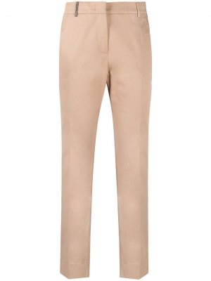 Укороченные брюки чинос Peserico. Цвет: коричневый