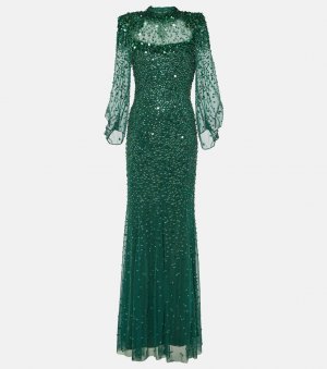 Украшенное платье из тюля , зеленый Jenny Packham