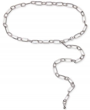 Женский ремень-цепочка со скрепкой и витым кольцом , серебро Steve Madden