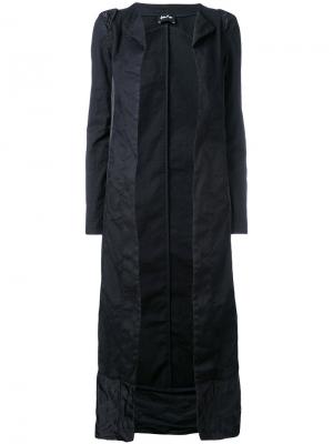 Длинное пальто со вставками Andrea Yaaqov Ya'aqov. Цвет: чёрный