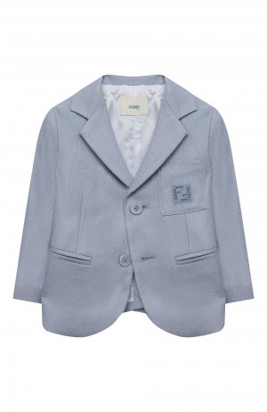 Пиджак из шелка и шерсти Fendi. Цвет: голубой
