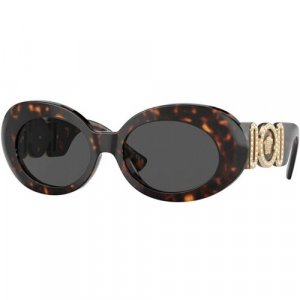 Солнцезащитные очки , овальные, оправа: пластик, с защитой от УФ, для женщин, черепаховый Versace. Цвет: коричневый