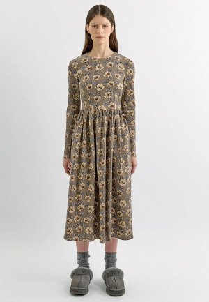 Платье Unique Fabric Лолита. Цвет: коричневый