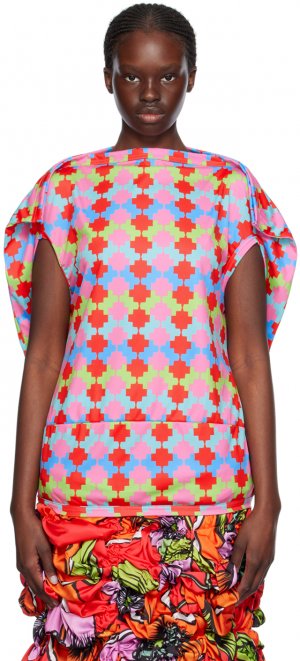 Разноцветная футболка с принтом Comme Des Garcons, цвет C pattern Garçons
