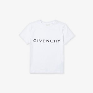 Футболка из хлопкового трикотажа с логотипом и короткими рукавами 4–12 лет , белый Givenchy