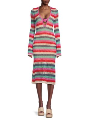 Платье-свитер миди с кольцом крючком , цвет Pink Multi Bebe