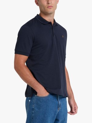 Текстурированная рубашка-поло с короткими рукавами Volvo, темно-синий Farah