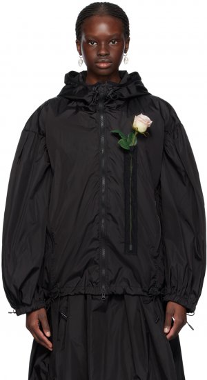 Черная куртка с цветочным принтом Simone Rocha