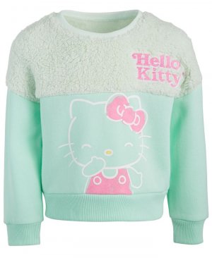 Толстовка из флиса шерпы с длинными рукавами для маленьких девочек , зеленый Hello Kitty