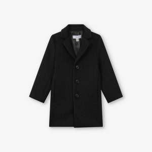 Пальто однобортное двубортное из смесовой шерсти 9-14 лет , черный Reiss