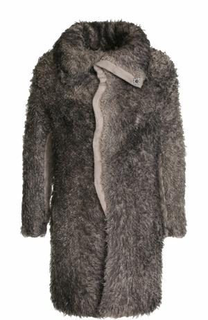Однобортное пальто из смеси шерсти и вискозы Transit. Цвет: серый