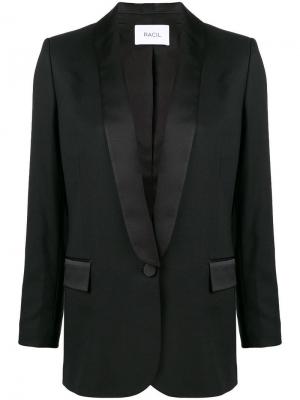 Пиджак с сатиновыми лацканами Racil. Цвет: черный