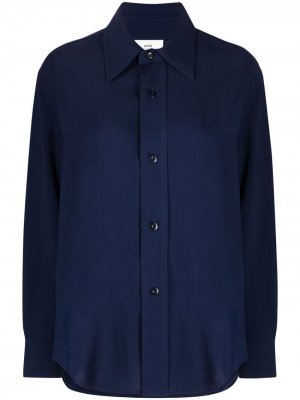 Рубашка оверсайз с длинными рукавами AMI Paris. Цвет: синий