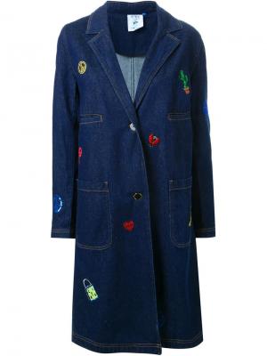 Джинсовое пальто с вышивкой Steve J & Yoni P. Цвет: синий