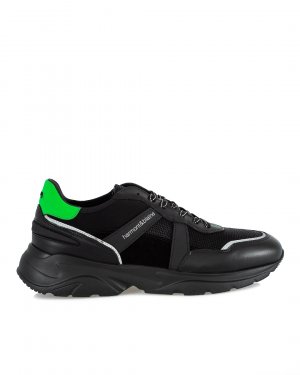Комбинированные кроссовки Harmont & Blaine. Цвет: черный+зеленый