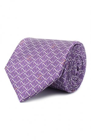 Шелковый галстук Zilli. Цвет: сиреневый