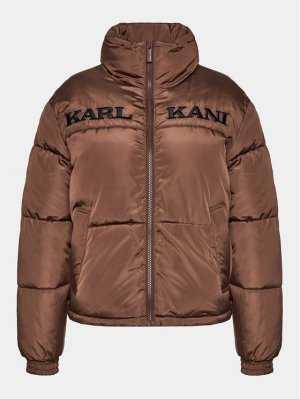 Пуховик стандартного кроя , коричневый Karl Kani