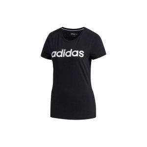 Neo Essential Logo Stripe Short Sleeve T-Shirt Women Tops Black FP7868 Adidas