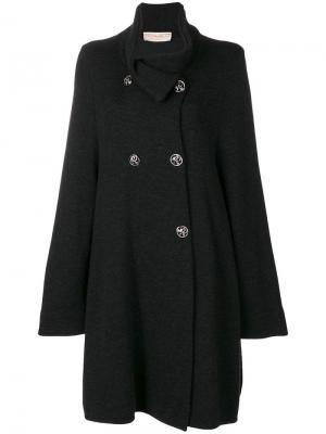 Двубортное пальто Nina Ricci Vintage. Цвет: серый