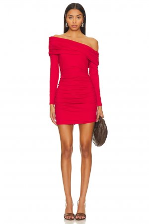 Платье Susana Monaco Gathered Off Shoulder, цвет Perfect Red