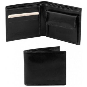 Мужской кожаный бумажник TL140761 черный Tuscany Leather. Цвет: черный