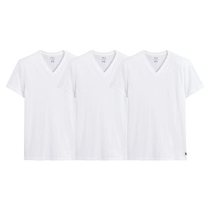 Комплект из трех футболок с LaRedoute. Цвет: белый
