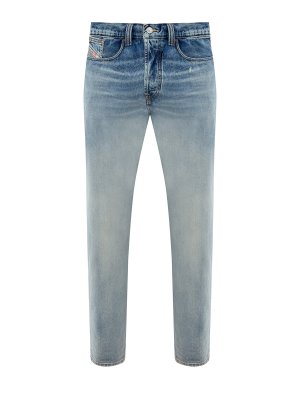 Прямые джинсы 2010 D-Macs из выбеленного хлопкового денима DIESEL. Цвет: голубой