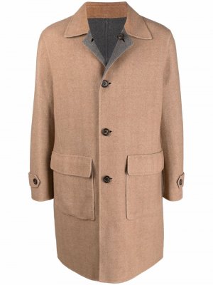 Однобортное пальто на пуговицах Eleventy. Цвет: бежевый