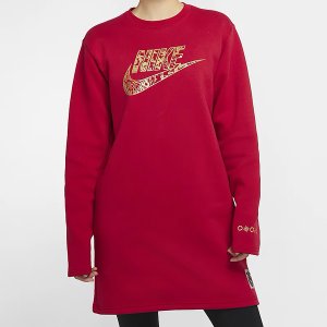 Платье Sportswear Women's Long Sleeve, красный/золотой Nike