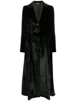 Andrea Yaaqov длинное бархатное пальто Ya'aqov. Цвет: черный