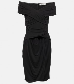 Мини-платье из джерси с открытыми плечами DIANE VON FURSTENBERG, черный Furstenberg