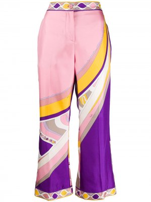 Укороченные брюки с абстрактным принтом Emilio Pucci. Цвет: розовый
