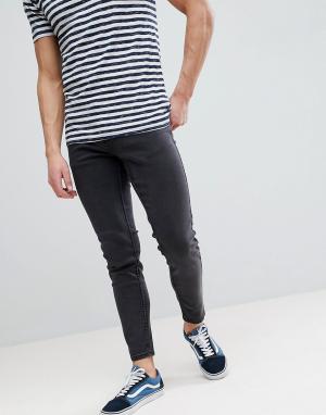 Темно-серые джинсы узкого кроя Howells Farah. Цвет: серый