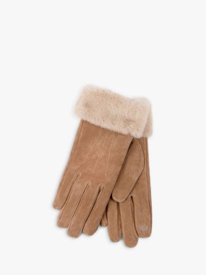 Трехточечные замшевые перчатки с манжетами из искусственного меха totes, тан Totes
