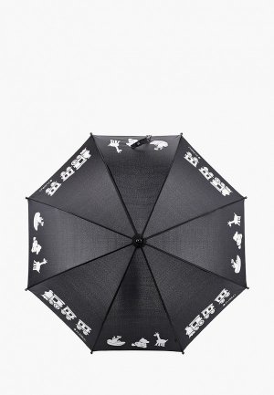Зонт-трость Flioraj с проявляющимся рисунком от воды. Цвет: черный