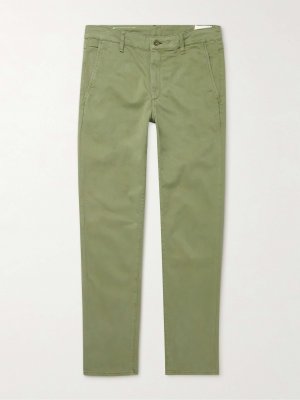 Fit 2 Узкие брюки чинос из окрашенного в готовом виде эластичного хлопкового твила RAG & BONE, зеленый bone