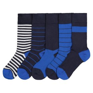 Комплект из пяти пар носков LaRedoute. Цвет: синий