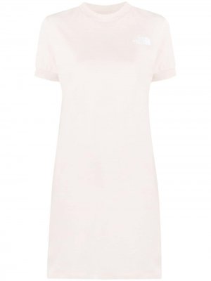 Платье-джемпер с вышитым логотипом The North Face. Цвет: розовый